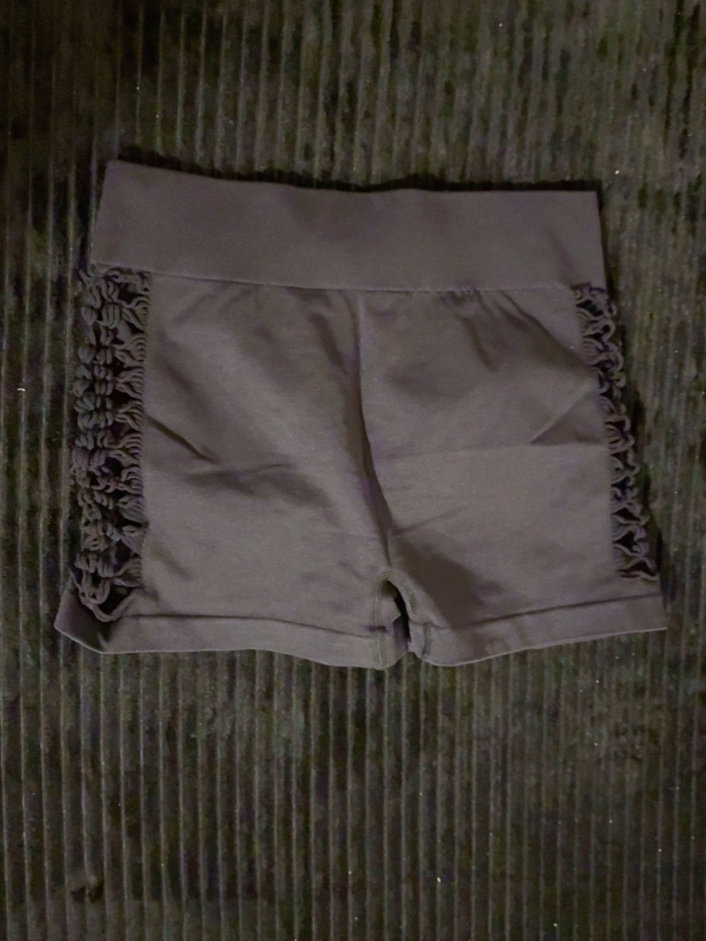 SHEIN Gray Knit Bike Shorts with Crochet Side Detail